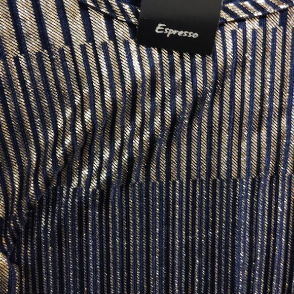 Espresso gold/Navy blue shimmy dress, nwt - Picture 5 of 6